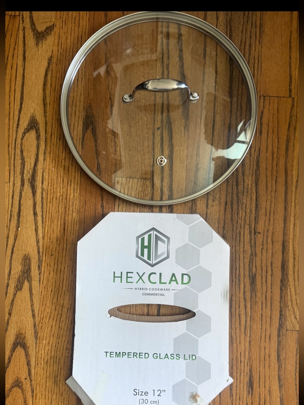 HexClad 12" Tempered Glass Lid - Clear with Silver Rim